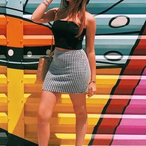 Black and White Mini Skirt